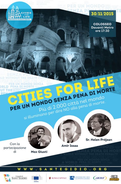 A Roma, al Colosseo con Amir Issaa, Sr. Helen Prejean, Max Giusti.  Città per la Vita, città contro la pena di morte!