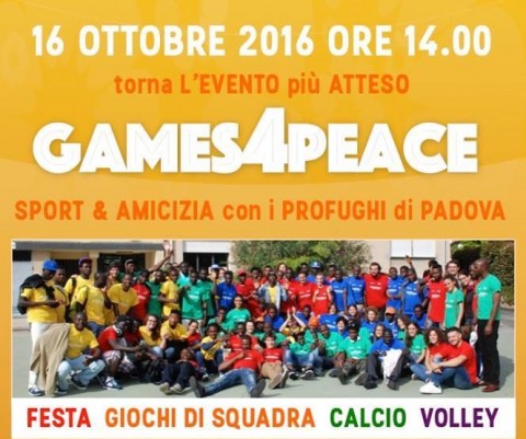 Games 4 Peace: A Padova Giochi, integrazione e solidarietà con i profughi e i gxp